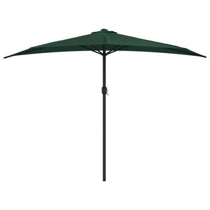 Balkonparasol Half Met Aluminium Paal 300X155 Cm Groen Donkergroen