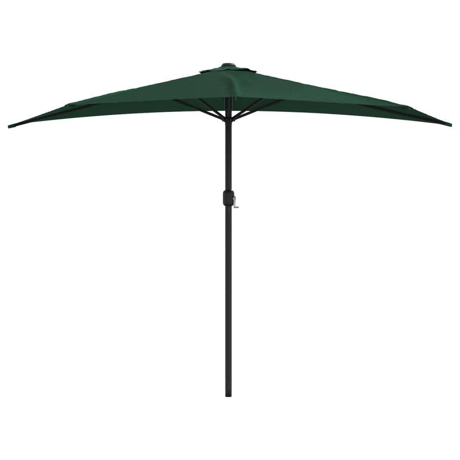 Balkonparasol Half Met Aluminium Paal 300X155 Cm Groen Donkergroen
