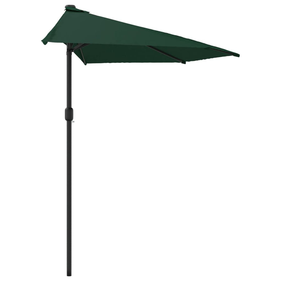 Balkonparasol Half Met Aluminium Paal 300X155 Cm Groen Donkergroen