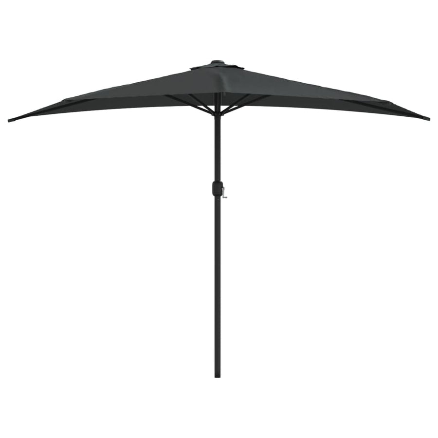 Balkonparasol Half Met Aluminium Paal 300X155 Cm Antraciet Donkerantraciet