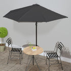 Balkonparasol Half Met Aluminium Paal 300X155 Cm Antraciet Donkerantraciet