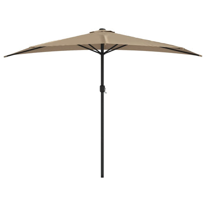 Balkonparasol Half Met Aluminium Paal 300X155 Cm Taupe