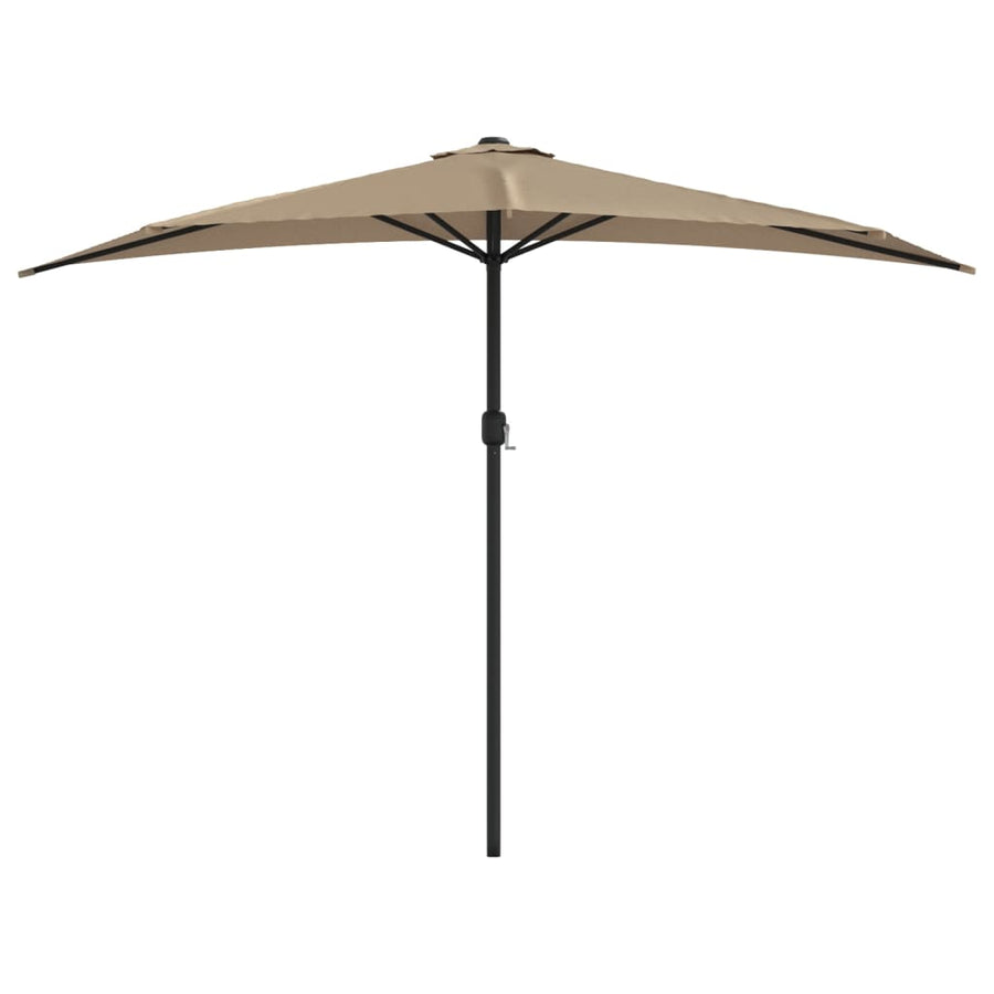 Balkonparasol Half Met Aluminium Paal 300X155 Cm Taupe