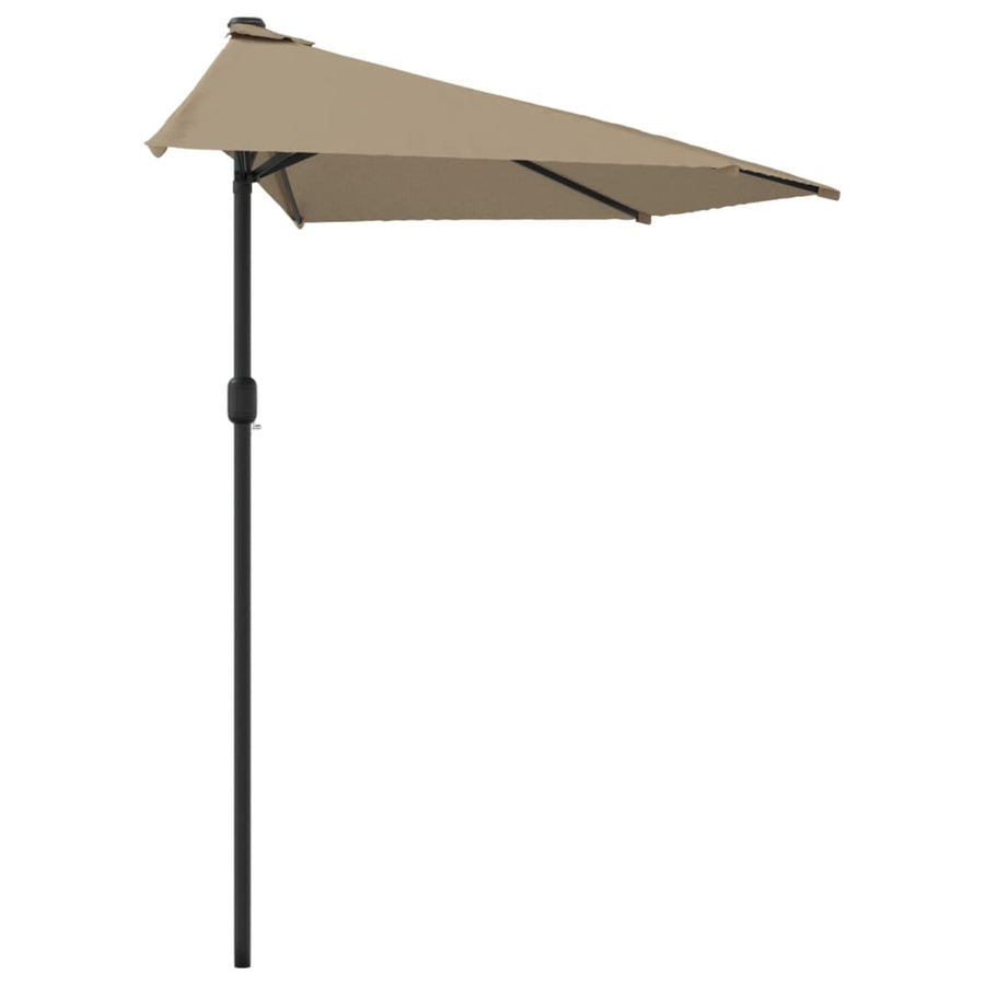 Balkonparasol Half Met Aluminium Paal 300X155 Cm Taupe