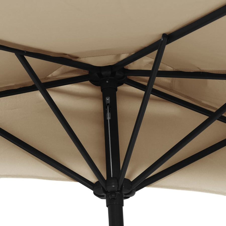 Balkonparasol Half Met Aluminium Paal 300X155 Cm Taupe