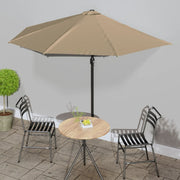 Balkonparasol half 300x155 cm taupe aluminium
