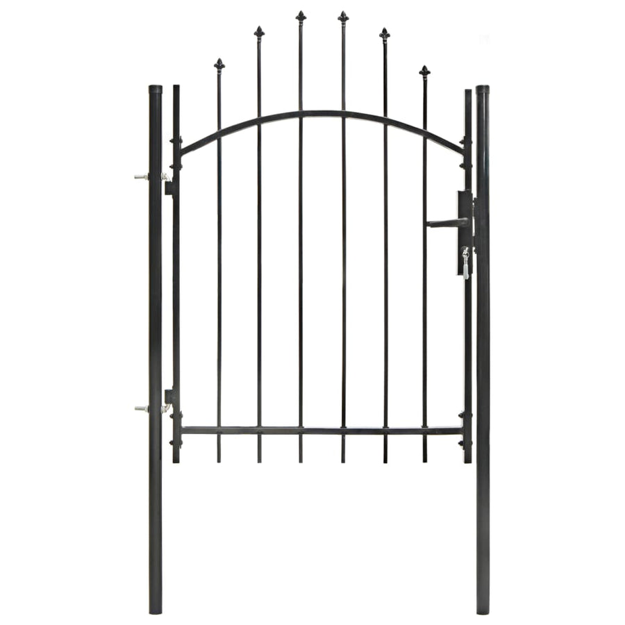 Poort 1x1,75 m staal zwart 1.75 m Zwart
