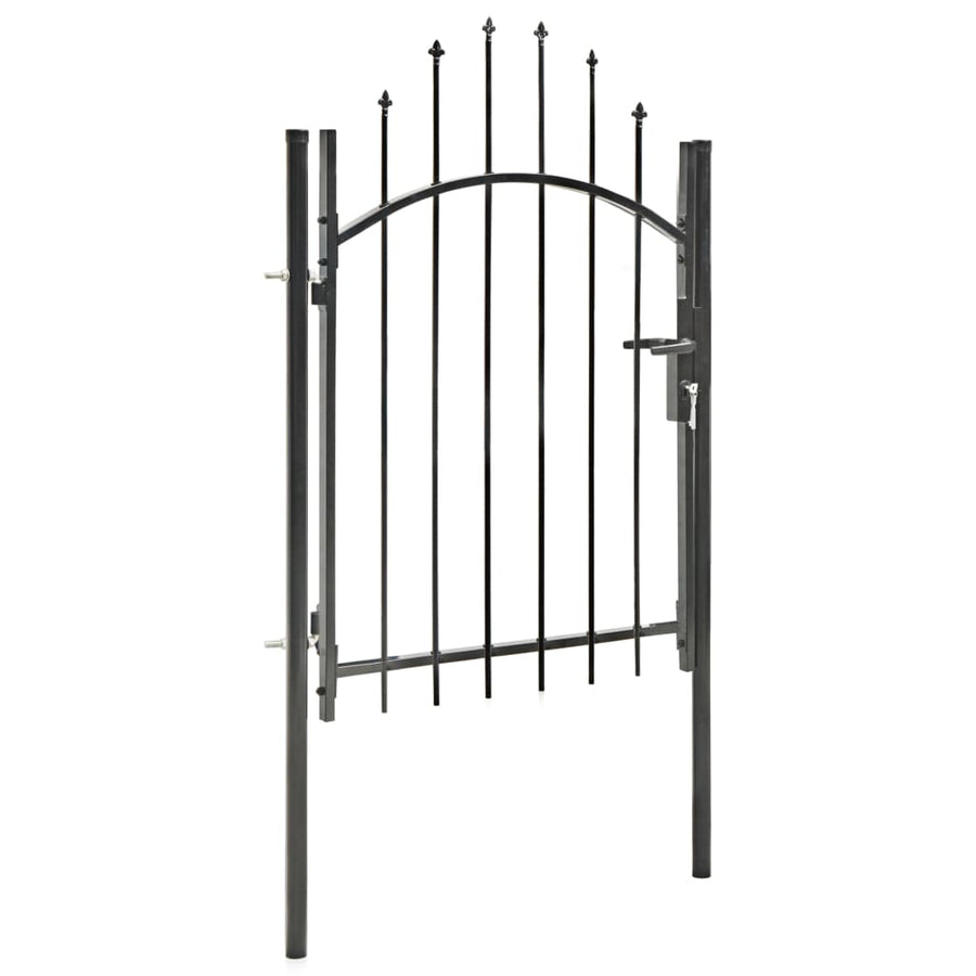 Poort 1x1,75 m staal zwart 1.75 m Zwart