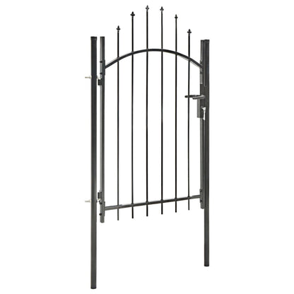 Poort 1x2 m staal zwart 2 m Zwart
