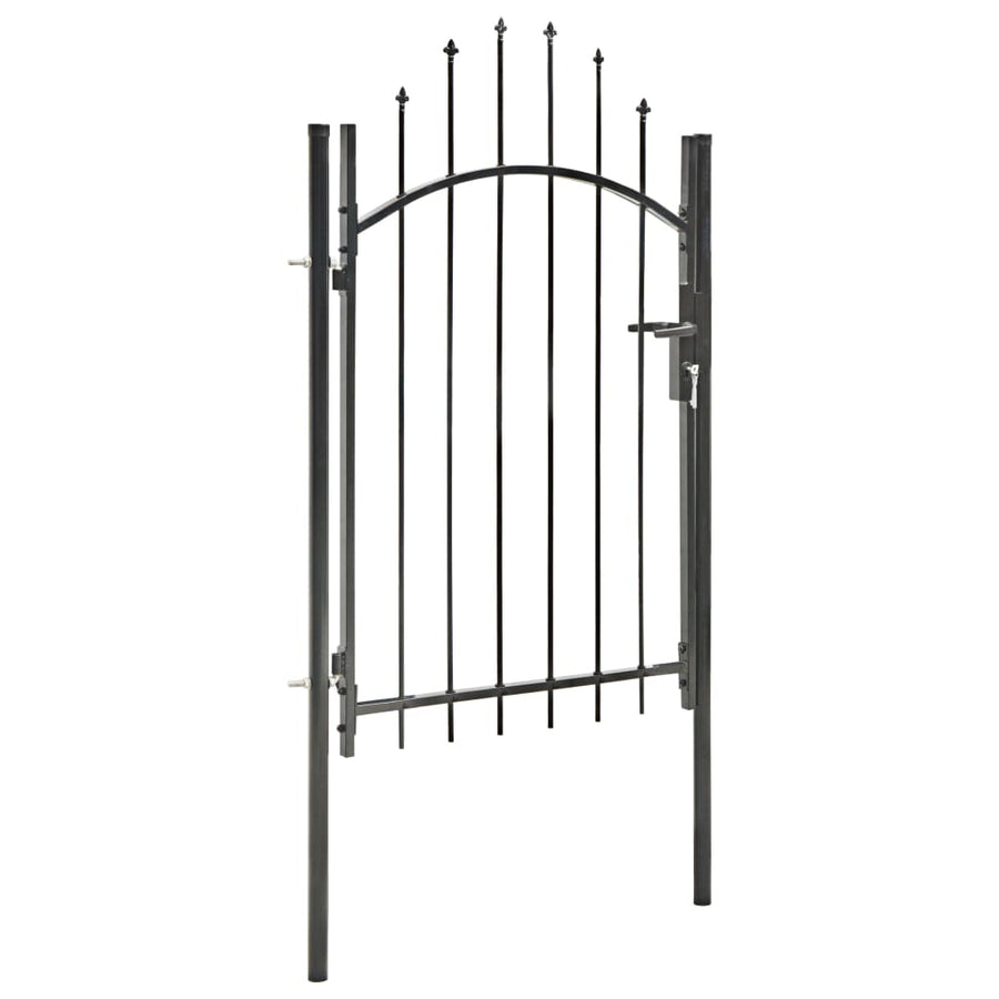 Poort 1x2 m staal zwart 2 m Zwart