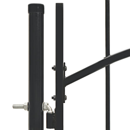 Poort 1x2 m staal zwart 2 m Zwart
