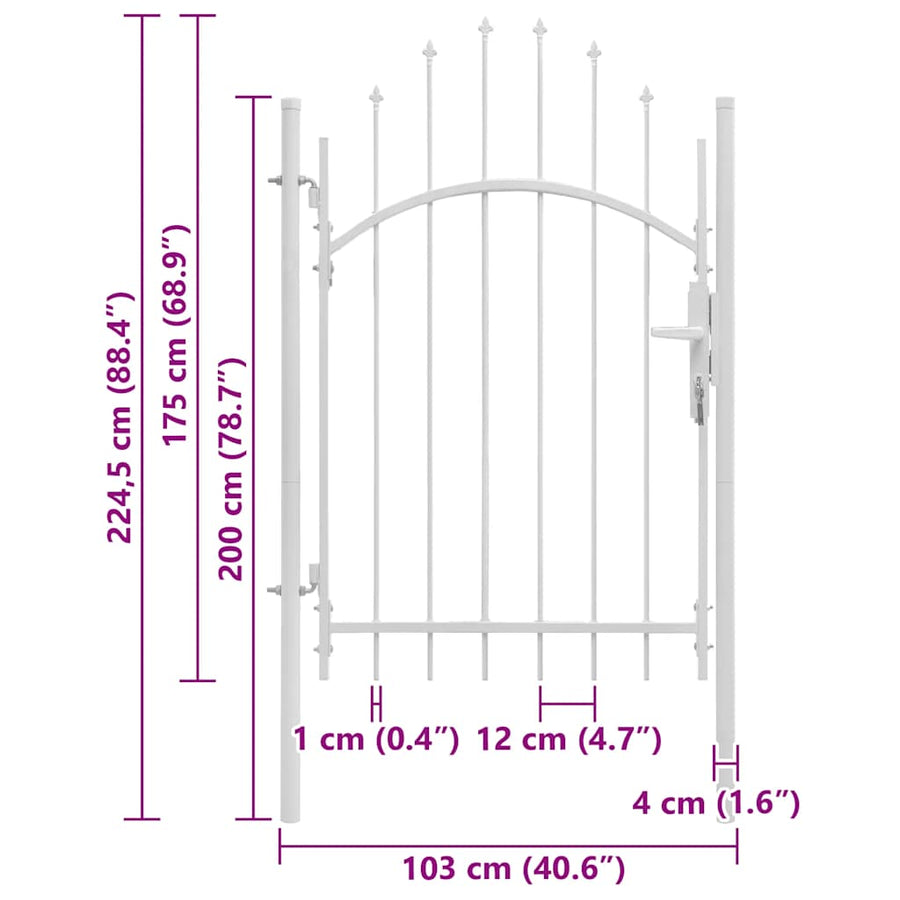 Poort 1X2,25 M Staal Wit