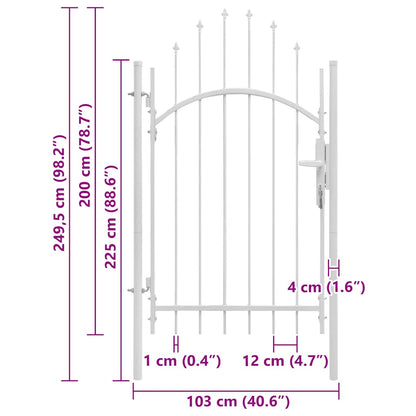 Poort 1X2,45 M Staal Wit
