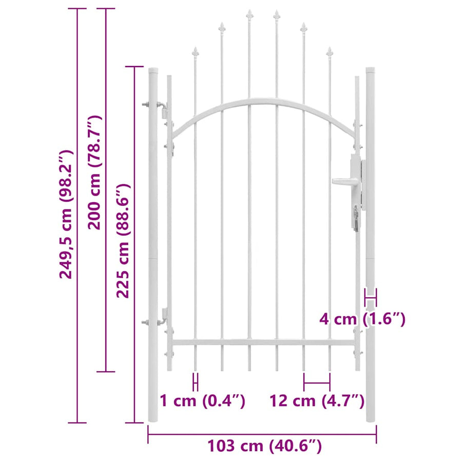 Poort 1X2,45 M Staal Wit