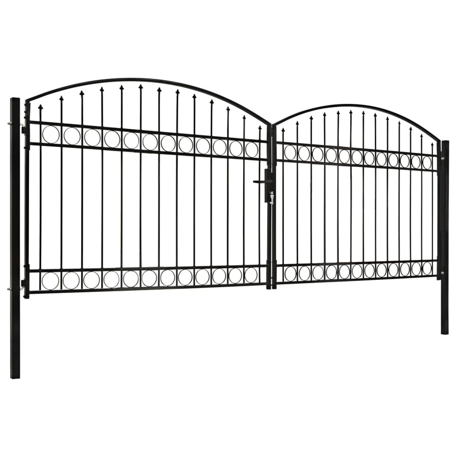 Hekpoort ASSEN dubbele deur met gebogen bovenzijde staal 400x150 cm