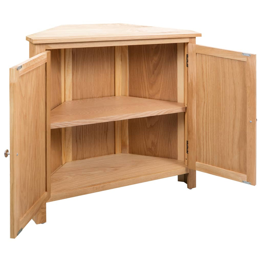 Hoekkast 80X33,5X78 Cm Massief Eikenhout Bruin
