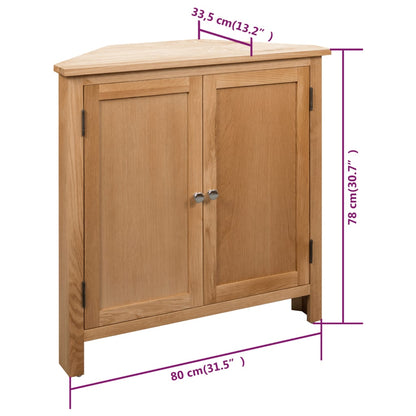 Hoekkast 80X33,5X78 Cm Massief Eikenhout Bruin