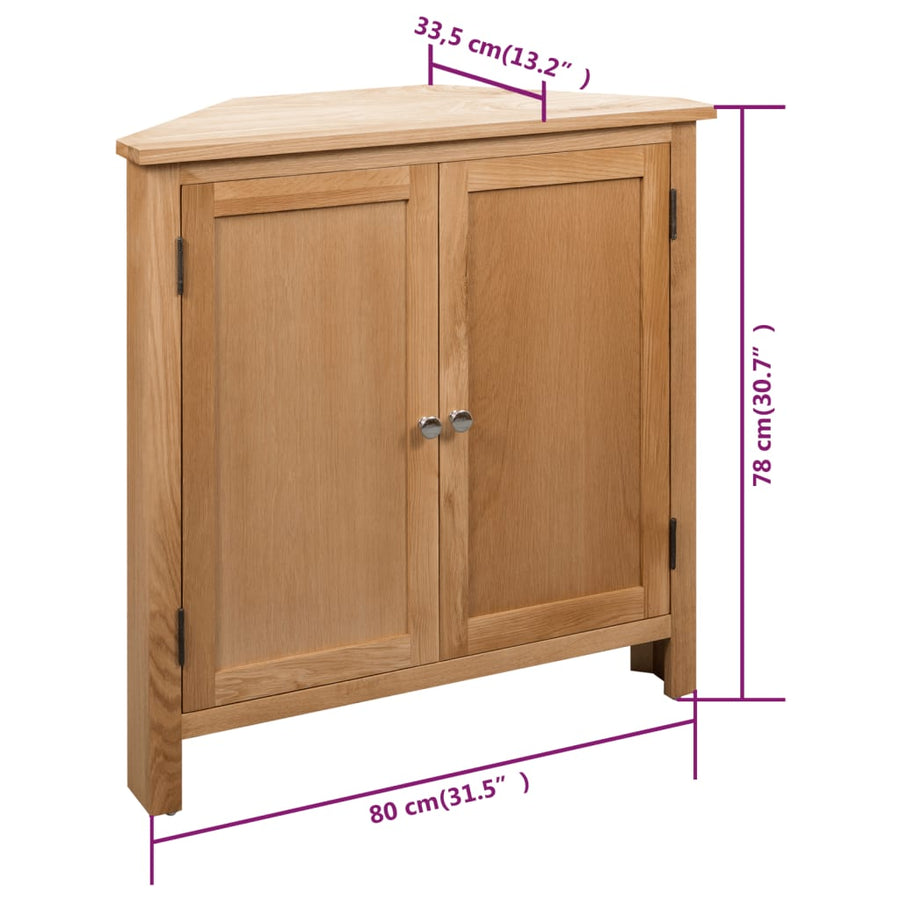 Hoekkast 80X33,5X78 Cm Massief Eikenhout Bruin