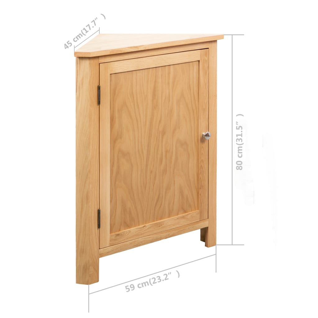 Hoekkast 59X45X80 Cm Massief Eikenhout Bruin