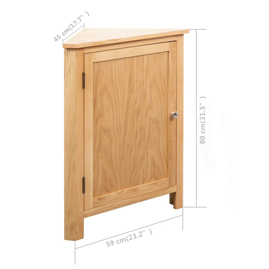 Hoekkast 59X45X80 Cm Massief Eikenhout Bruin