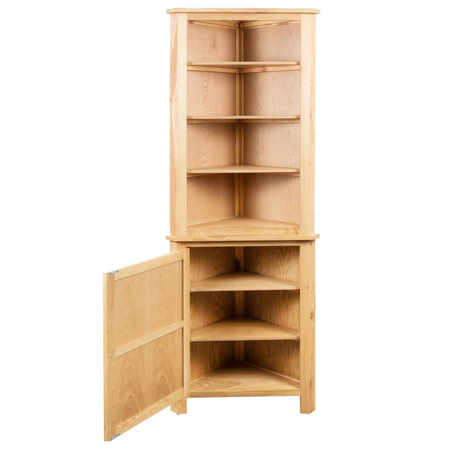 Hoekkast 59X36X80 Cm Massief Eikenhout Bruin