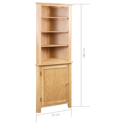 Hoekkast 59X36X80 Cm Massief Eikenhout Bruin