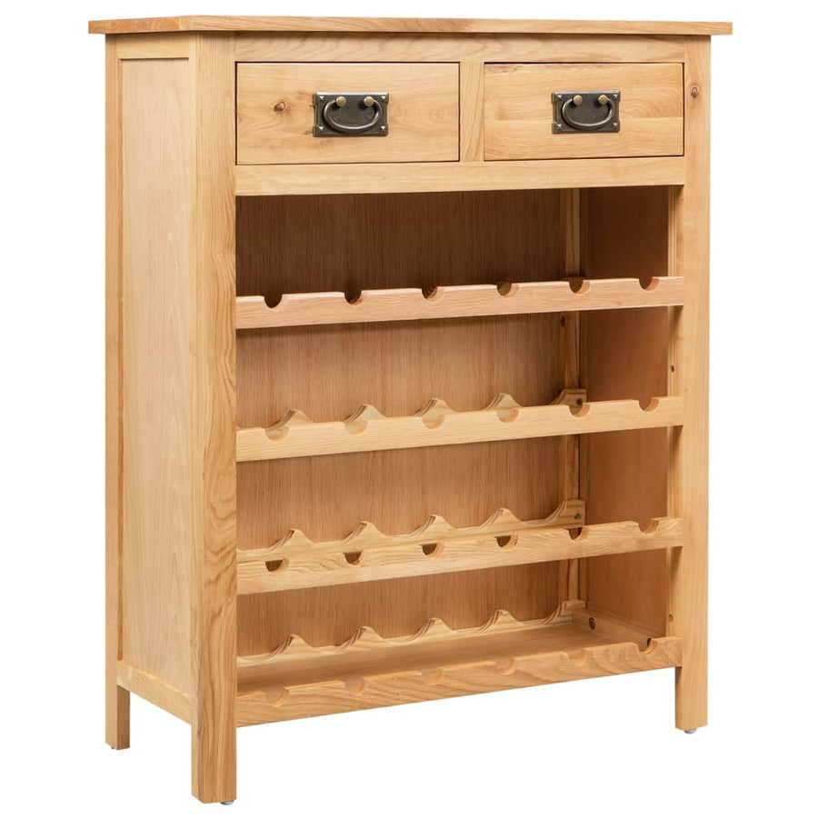 Wijnkast 72X32X90 Cm Massief Eikenhout Bruin