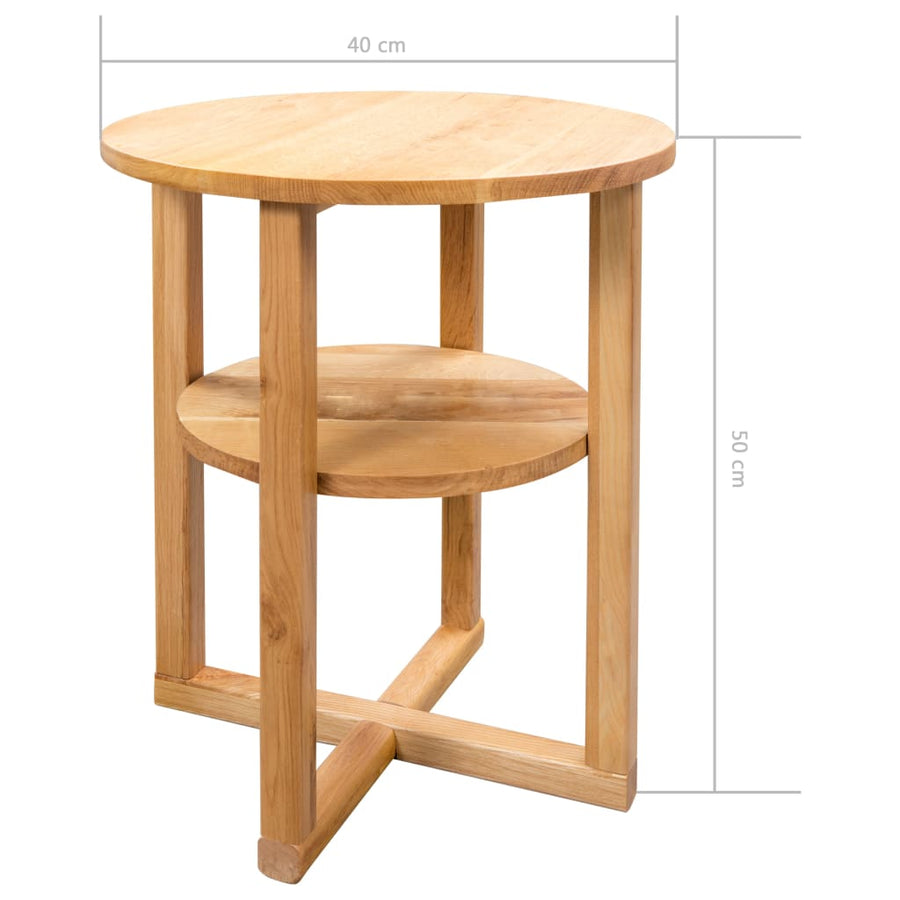 Bijzettafel 40X50 Cm Massief Eikenhout Bruin