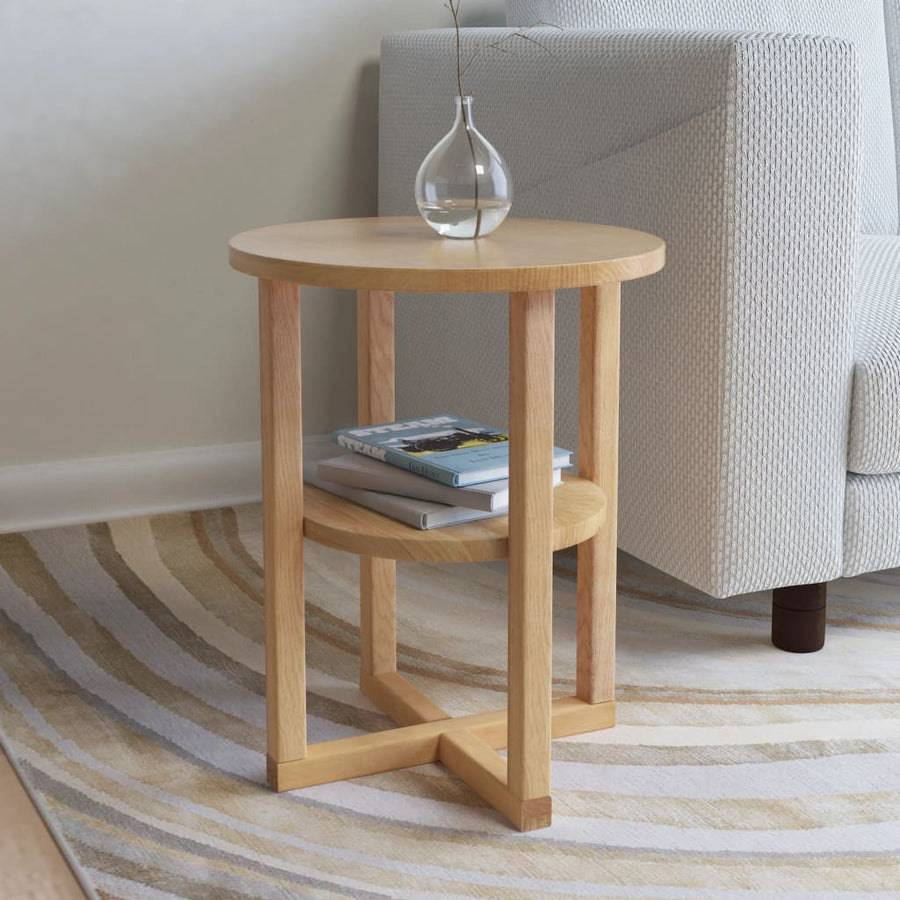 Bijzettafel 40X50 Cm Massief Eikenhout Bruin