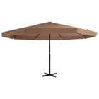 Parasol Met Aluminium Paal 500 cm Taupe