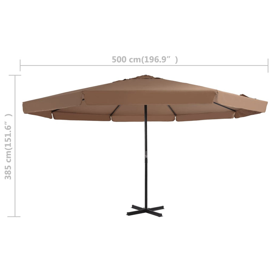 Parasol Met Aluminium Paal 500 cm Taupe