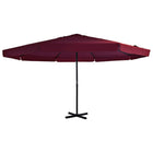 Parasol 500 cm bordeauxrood aluminium paal