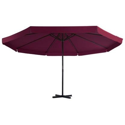 Parasol Met Aluminium Paal 500 cm Bordeauxrood