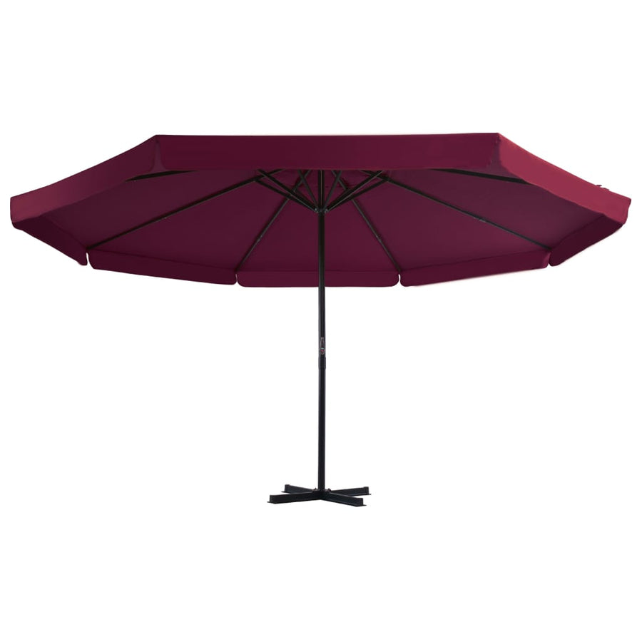 Parasol Met Aluminium Paal 500 cm Bordeauxrood