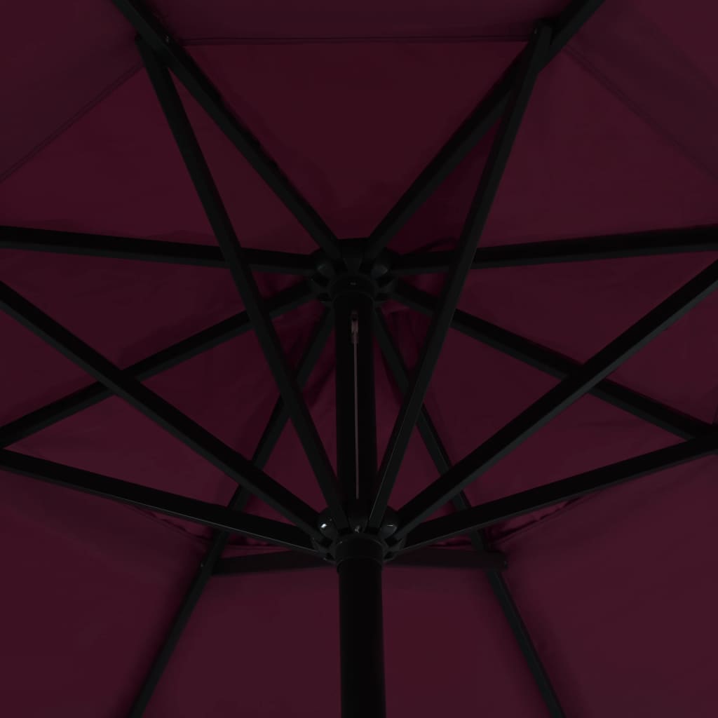 Parasol Met Aluminium Paal 500 cm Bordeauxrood