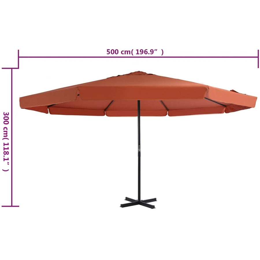 Parasol Met Aluminium Paal Kleurig 500 cm Terracotta