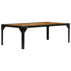 Coffee table 110 cm solid rough mango wood and steel