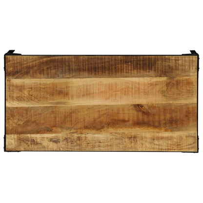 Salontafel 110 Cm Massief Ruw Mangohout En Staal