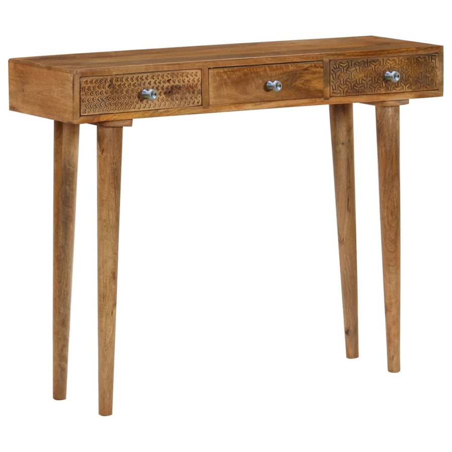 Wandtafel 102X30X79 Cm Massief Mangohout Zwart