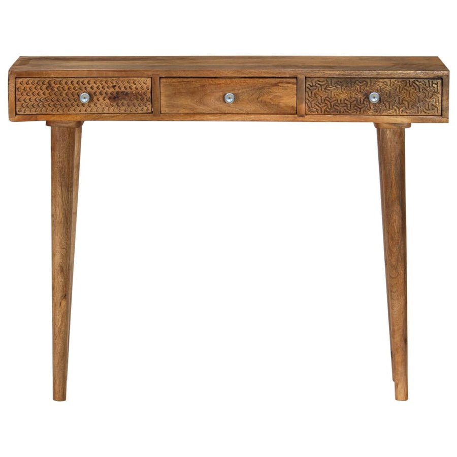 Wandtafel 102X30X79 Cm Massief Mangohout Zwart