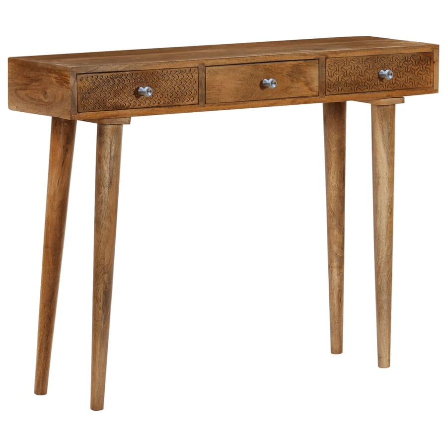 Wandtafel 102X30X79 Cm Massief Mangohout Zwart