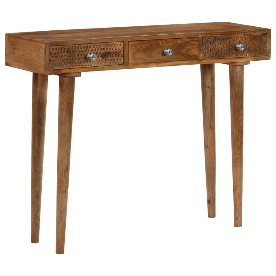 Wandtafel 102X30X79 Cm Massief Mangohout Zwart