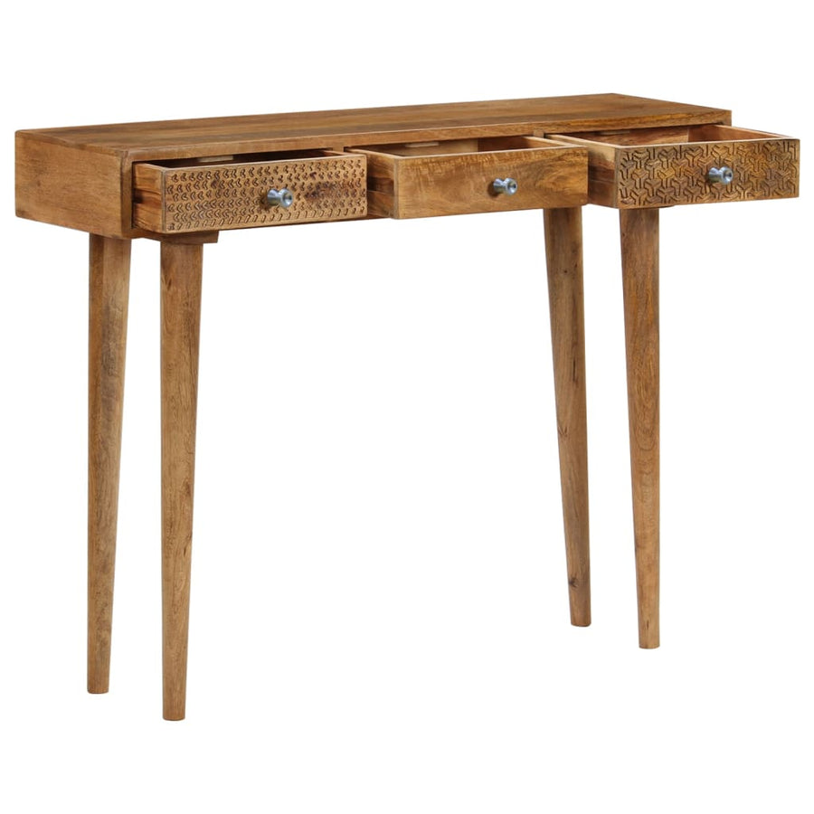 Wandtafel 102X30X79 Cm Massief Mangohout Zwart