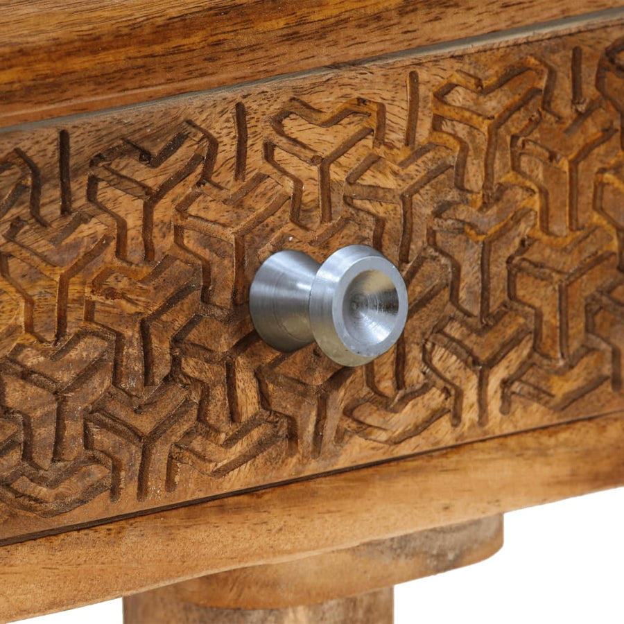 Wandtafel 102X30X79 Cm Massief Mangohout Zwart
