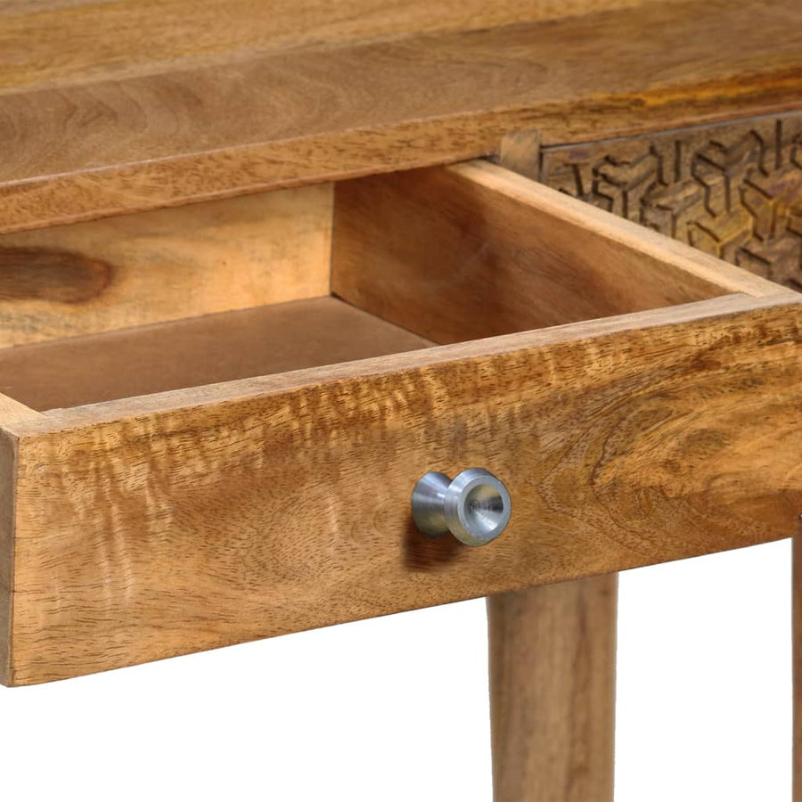 Wandtafel 102X30X79 Cm Massief Mangohout Zwart
