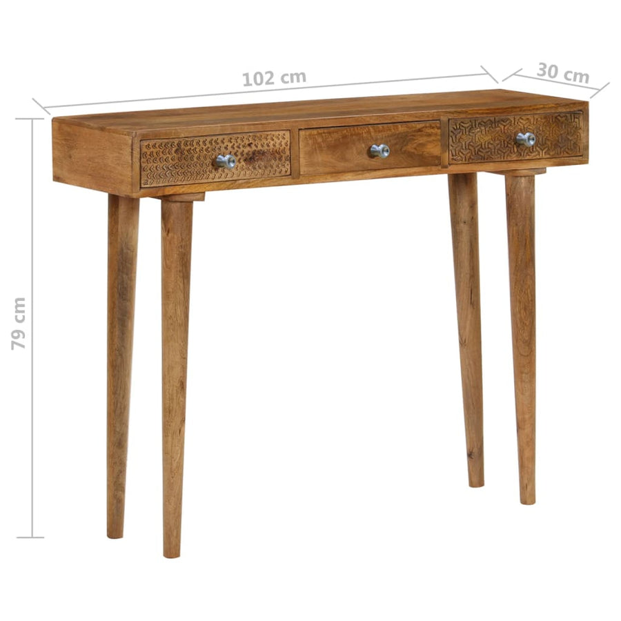 Wandtafel 102X30X79 Cm Massief Mangohout Zwart
