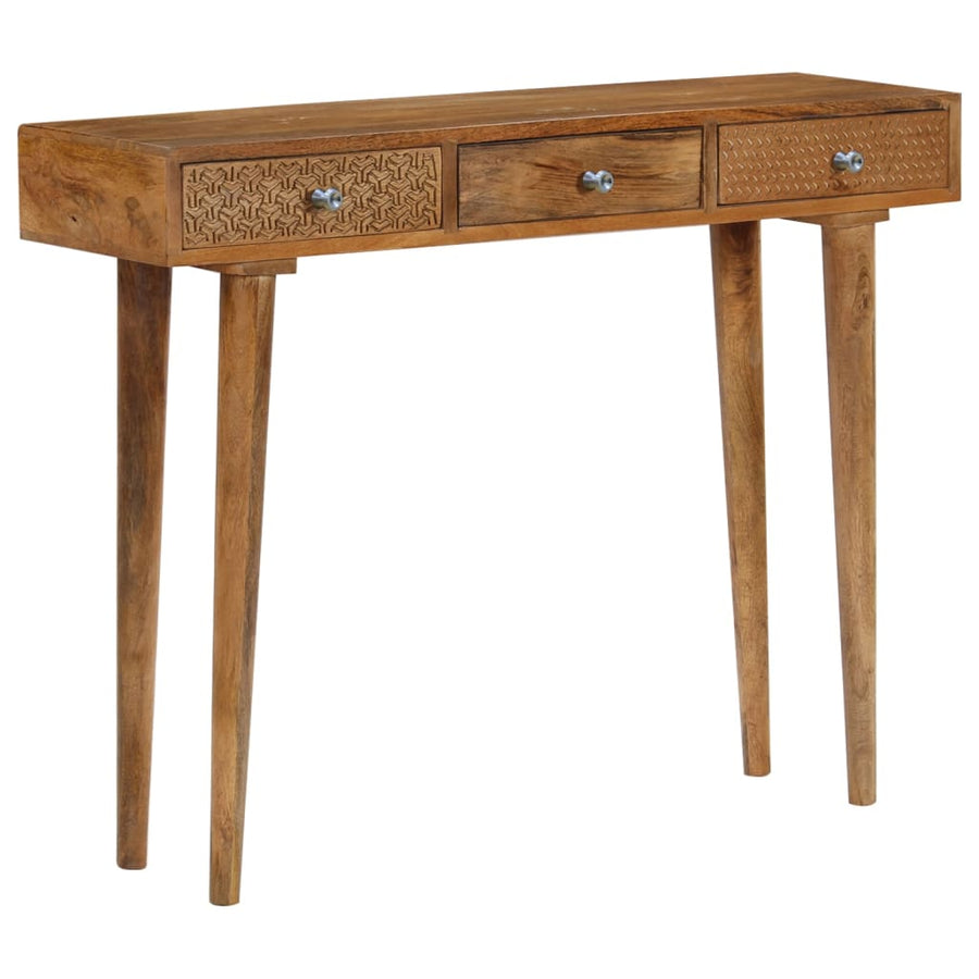 Wandtafel 102X30X79 Cm Massief Mangohout Zwart