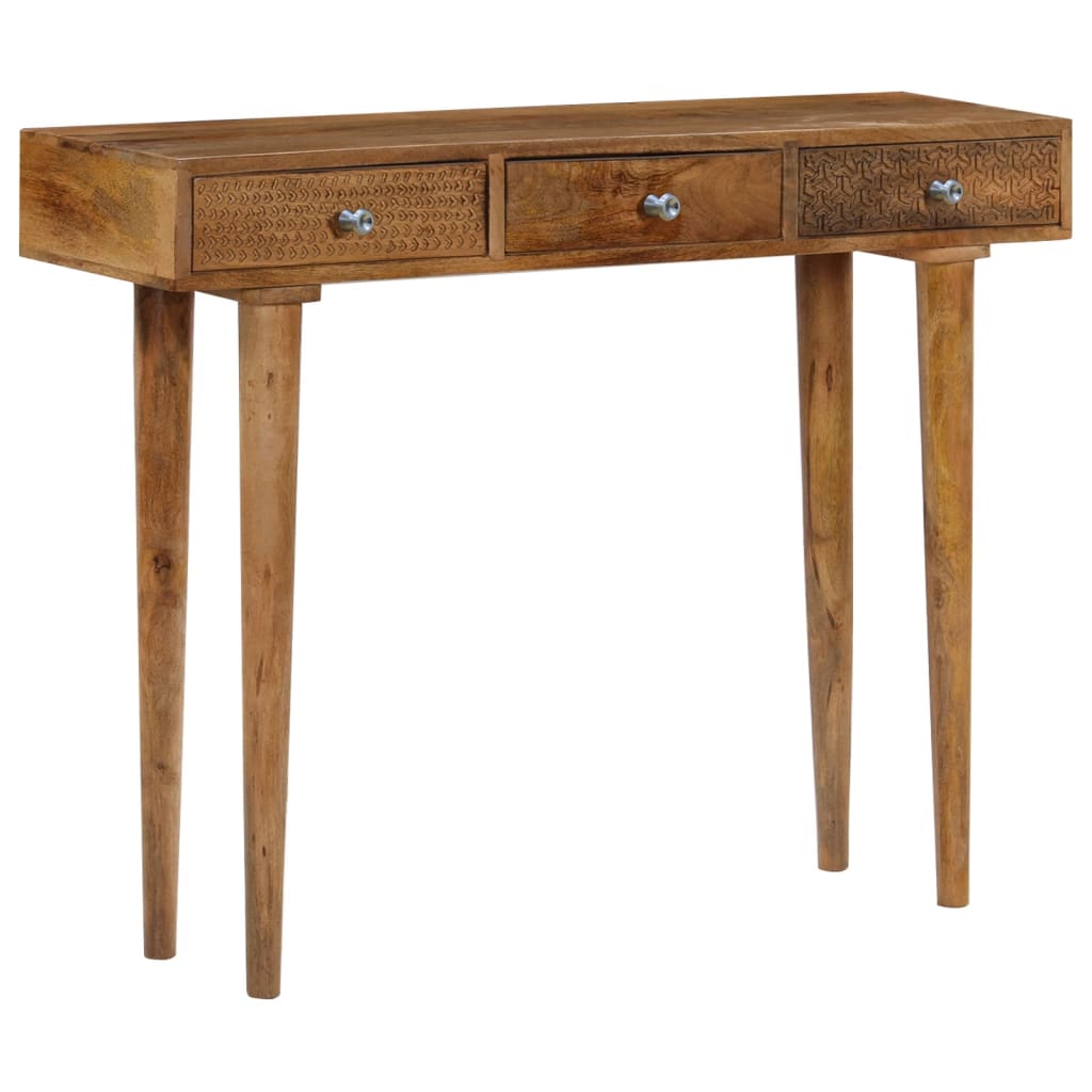 Wandtafel 102X30X79 Cm Massief Mangohout Zwart