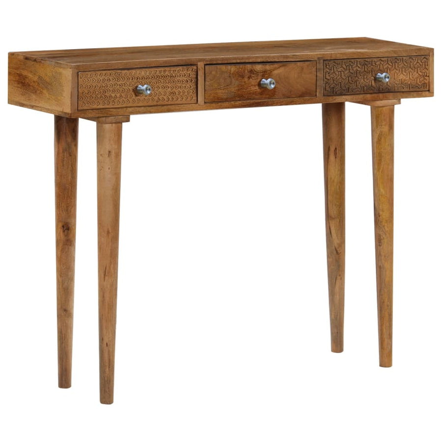 Wandtafel 102X30X79 Cm Massief Mangohout Zwart