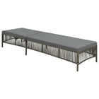 Sun lounger with cushion poly rattan grey